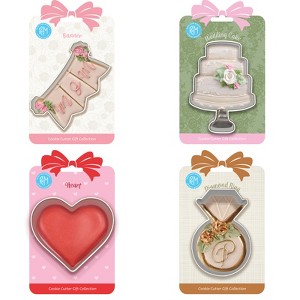 R&M International Wedding Cookie Cutter Set, Stainless Steel, 4 Piece - 1 of 1