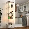 INFURNIC Decorative Bookshelf Modern Glass Display Cabinet 1-Door Storage Case with Drawer and 4 Shelves, White, 16.7"*14.4"*65.8" - 2 of 4