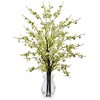 Nearly Natural Cherry Blossom in Glass Vase, Pink - 3 of 3