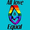 Adult Design By Humans Love is Equal Holding Hands Pride Flag By dnlribeiro88 T-Shirt - 2 of 2