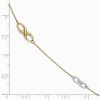 Black Bow Jewelry 14k Two Tone Gold Polished Infinity Station Anklet, 9-10 Inch - 3 of 4