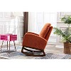 LOVMOR Rocking Chair w/Wood Legs and Side Pocket,Nursery Rocking Armchair w/High Back for Living Room Bedroom - 3 of 4
