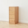 TiramisuBest Nightstand 4/3-Drawer Solid Oak Storage Cabinet Freestanding Corner Modern Minimalist Bedroom Living Room Decor - 3 of 4