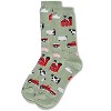 Memoi Farm Fun Bamboo Blend Crew Socks Moss 9-11 - 3 of 4