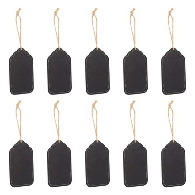 Juvale 10-Pack Chalkboard Tags Hanging Mini Chalkboard Signs & Strings, Arts and Crafts Message Tags 4x2.4"