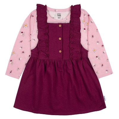 Gerber Baby and Toddler Girls' Jumper & Top Set, 2-Piece