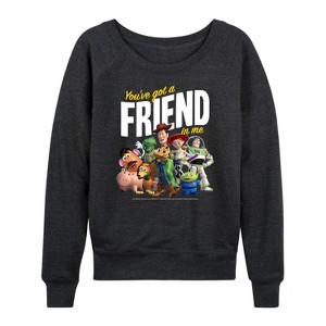 Women's - Disney - You've Got A Friend In Me Lightweight French Terry Wide Neck Long Sleeve Shirt - 1 of 4
