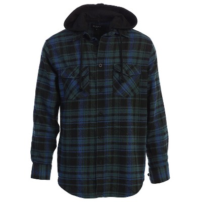 Gioberti Men's Removable Hoodie Plaid Checkered Flannel Shirt