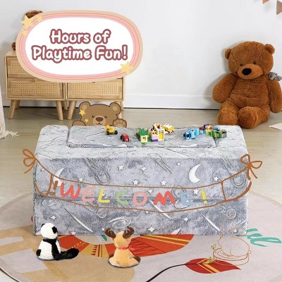Vipbear 10-piece Creative modular game Assembly sofa cushion, convertible game foam sofa cushion, game room, bedroom furniture, with fluorescent£¬Grey