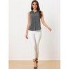 Allegra K Women's Sleeveless Lapel V Neck Button Down Chambray Shirt - image 4 of 4