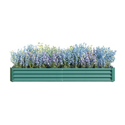 Lirago,91.34"L*44.69"W*11.81"H, Rectangle Galvanized Metal Raised Garden Bed - Large Outdoor Planter Box for Vegetables & Flowers, Green