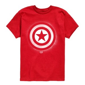 Boys' - Marvel - Captain America Logo Spray Paint Graffiti Short Sleeve Graphic T-Shirt - 1 of 3