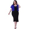 Agnes Orinda Women's Plus Size Short Sleeve Open Front Crochet Lace Allover Cropped Cardigan - 3 of 4