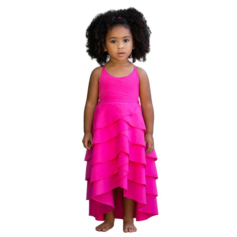 Pretty Petal Pink Tiered Dress - Mia Belle Girls, 1 of 5