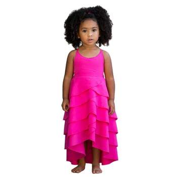 Pretty Petal Pink Tiered Dress - Mia Belle Girls