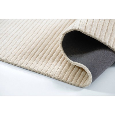 Handmade White Wool Rectangular Rug 2 ft x 4 ft