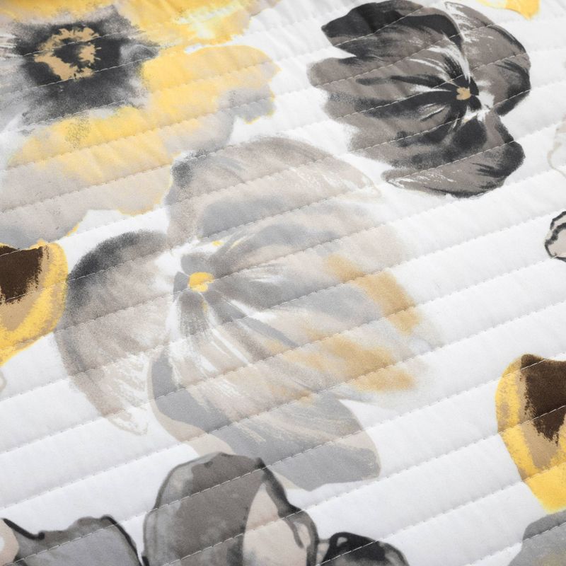 8pc Leah Soft Reversible Oversized Quilt Set Yellow/Gray - Lush Décor, 4 of 8