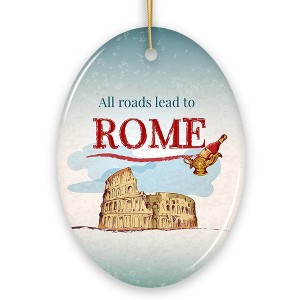All Roads Lead to Rome Simple and Sophisticated Ornament, Italy Travel Gift| OrnamentallyYou - 1 of 4