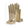 Decorative Metal Hands Book Ends for Home Decor - Modern Bookends for Office Spaces, Desk Decor, or Home Library - Set of 2, 7", Gold - 4 of 4