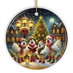 Delightful Victorian Chicken Carolers Ornament, Cozy Christmas Tree Decor| OrnamentallyYou - 1 of 4