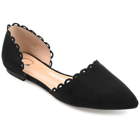 Обувь Journee Collection Women's Jezlin Slip On Almond Toe Ballet Flats Black 7