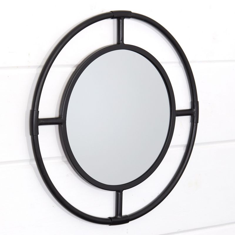 The Lakeside Collection Round Metal Mirror - Rustic Wall Decoration for Bathroom or Hallway, 2 of 9