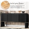 Dexmalle 63-Inch Wave-Pattern Console Table with 4 Doors and Adjustable Shelf - 4 of 4
