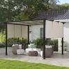 Outsunny 10' x 12' Metal Pergola with Retractable Canopy, Outdoor Sun Shade Shelter for Garden, Patio, Backyard, Deck - 3 of 4