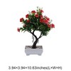 Unique Bargains Artificial Plants Rose-Adorned Welcome Pine Bonsai Plastic 3.94"x3.94"x10.63" 1 Pc - 3 of 4