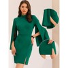INSPIRE CHIC Women's Business Split Sleeve Slim Fit Mini Bodycon Pencil Dress - 2 of 4