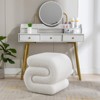 Ottoman Stool Footrest Modern S-Shape Makeup Stool, Upholstered Extra Seating For Living Room,Bedroom,Entryway-Maison Boucle - 4 of 4