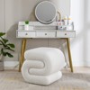 Dressing Table Stool,Modern Teddy Fabric Upholstered Stool Pouf Ottoman S-Shape Stool,Comfy Seat For Makeup Room Bedroom Living Room-Maison Boucle - image 4 of 4