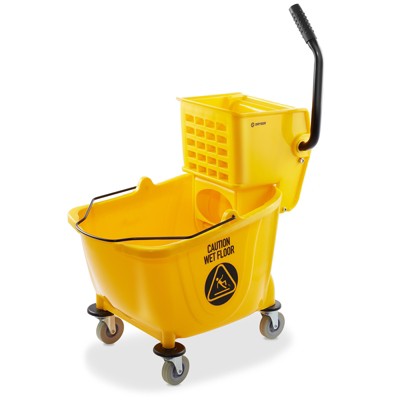 HOMCOM 5 Gallon Janitor Mop Bucket w/ Down Press Wringer and Wheels 