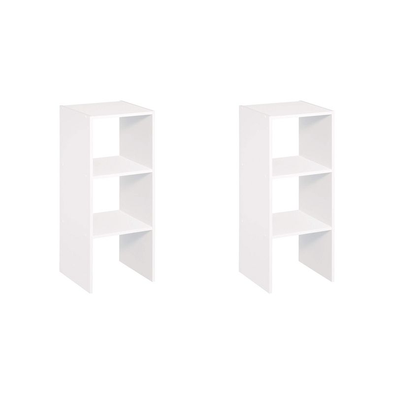 ClosetMaid 31 Inch 2 Cube White Decorative Home Stackable Standing Shelf Storage Organizer for Home, Office, and Garage, 2 Pack, 1 of 5
