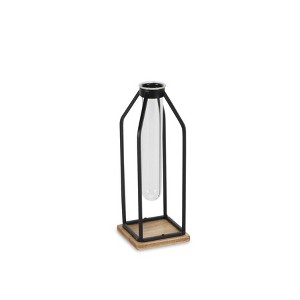 Cheung's Adrie Modern Black Glass Tube Stand Decor- Small - 1 of 4