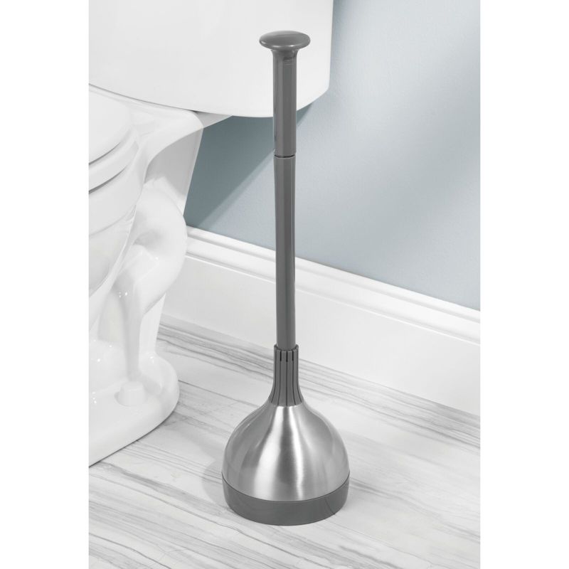 mDesign Bathroom Toilet Bowl Plunger and Cover, 2 of 8