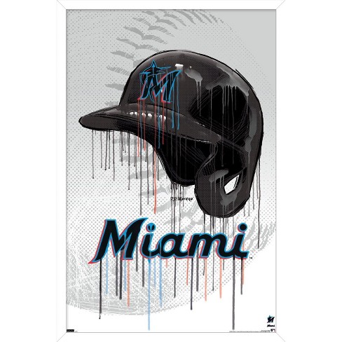 Trends International Mlb Miami Marlins - Logo 22 Framed Wall Poster Prints  White Framed Version 14.725 X 22.375 : Target