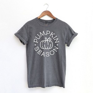 Simply Sage Market Women's Pumpkin Season Circle Short Sleeve Garment Dyed Tee - 1 of 2