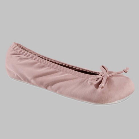 Isotoner white best sale satin slippers