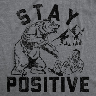 Мужские футболки Crazy Dog T-Shirts, Inc. Mens Funny T Shirts Stay Positive Bear Attack Sarcastic Graphic Tee for Men - Crazy Dog Men's T Shirt for Animal Lovers Dark Grey XXL — фото 2