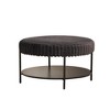 Grungis Faux Fur Round Storage Benches with Metal Legs and Wooden Open Shelf,Upholstered Storage Ottoman,Storage Ottoman Bench for Living Room - 4 of 4