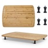 Premium Carbonized Bamboo Stove Cover & Cutting Board Set - 30"x20" & 32"x21" Options. Features Removable Feet & Juice Groove, Multi-Functional - 2 of 4