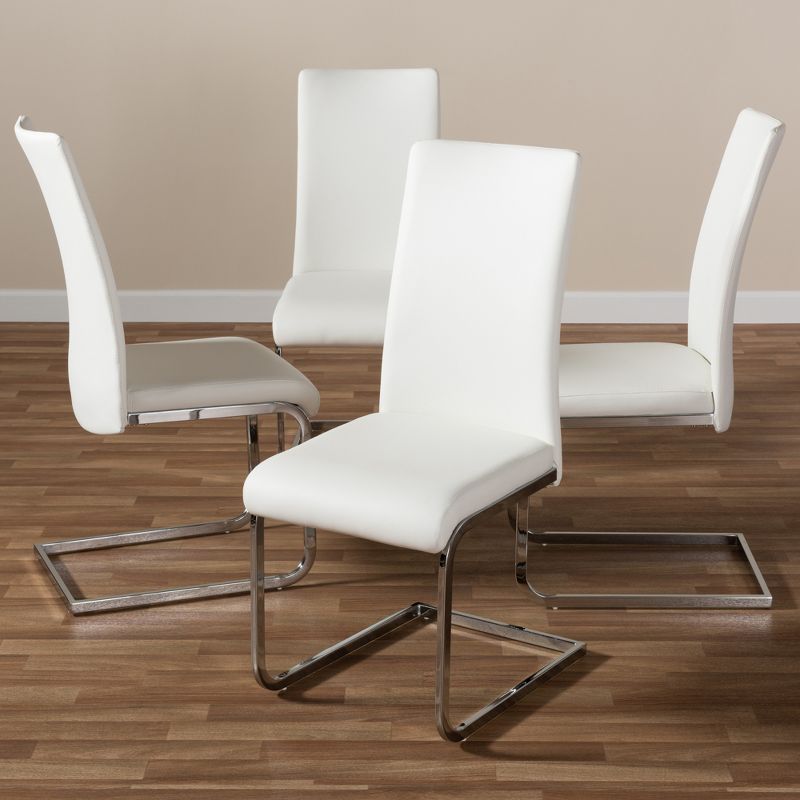 Set of 4 Cyprien Modern and Contemporary Faux Leather Upholstered Dining Chairs - Baxton Studio, 5 of 7