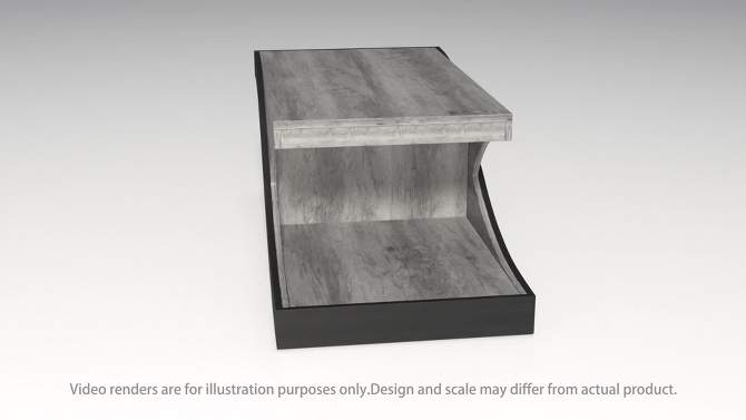 Diegga Curved Design Coffee Table Vintage Gray/Oak - miBasics, 2 of 10, play video