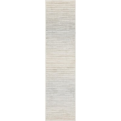 Easy-Care Stain-Resistant Light Gray Synthetic Outdoor Runner