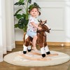 Whisen Kids’ Plush Rocking Horse with Neighing and Galloping Sound, Rocker Horse Chair Toy Gift for 36+ Months - Brown - 2 of 4