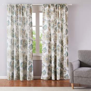 Palladium Floral Lined Curtain Panel with Rod Pocket - Levtex Home