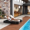 Outdoor Chaise Lounge Chairs Set of 2,  5 Position Adjustable Back Pool Sunbathing Recliner - 3 of 4