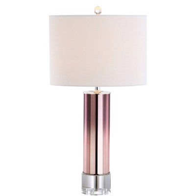 Glass/Crystal Edward Table Lamp (Includes LED Light Bulb) Pink - JONATHAN Y