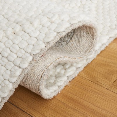 Ivory Hand-Tufted Wool and Viscose 4' x 6' Area Rug